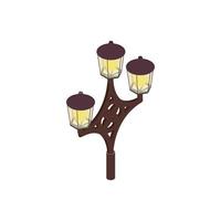 An ornate lamp post icon, isometric 3d style vector