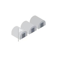 House for refugees icon, isometric 3d style vector