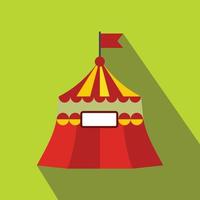 carpa de circo icono plano vector