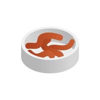 Container with earth worms isometric 3d icon vector