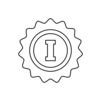 1st place rosette line icon vector