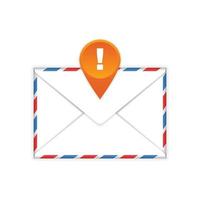 Envelope with alert mark flat icon vector
