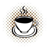 Cup of hot drink comics icon vector
