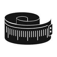 Measuring tape black simple icon vector