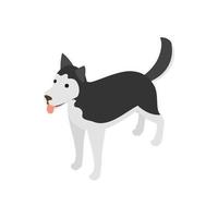 Husky dog icon, isometric 3d style vector