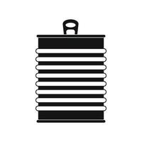 Tin can black simple icon vector