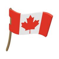 Flag of Canada icon, cartoon style vector