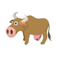 Cow cartoon icon vector