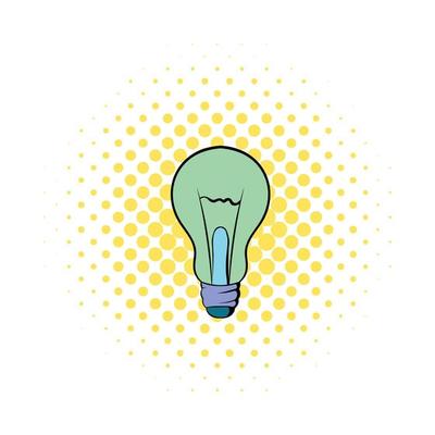 Light bulb icon in comics style