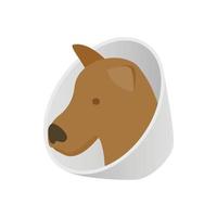 perro en el icono de la abrazadera del cuello, estilo isométrico 3d vector