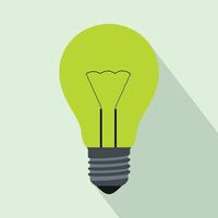 Light bulb icon, flat style vector