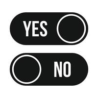 Yes and No button icon, simple style vector