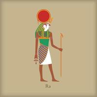 Ra, God of the sun icon, flat style vector