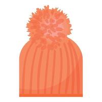 Orange winter hat icon cartoon vector. Scarf cap vector