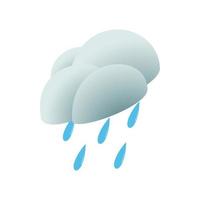 Heavy rain icon, isometric 3d style vector