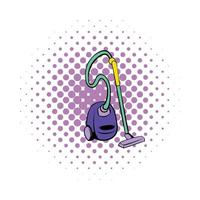 Blue vacuum cleaner icon, comics style vector