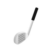 Ball and golf club isometric 3d icon vector