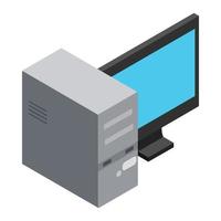 Computer icon, cartoon style vector