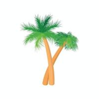 Two palm trees icon, cartoon style vector
