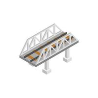 icono 3d isométrico del puente ferroviario vector