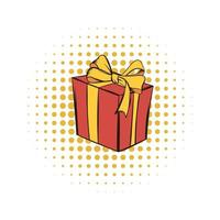 Gift box comics icon vector