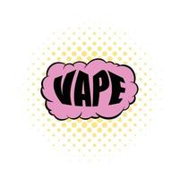 Smoke vape icon, comics style vector