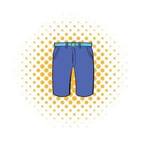 icono de pantalones cortos de hombres, estilo comics vector