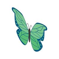 Green butterfly icon, isometric 3d style vector