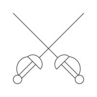 Cross swords thin line icon vector