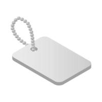 Metallic identification plate isometric 3d icon vector