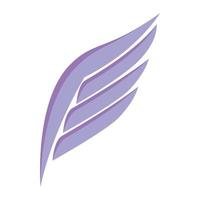 Violet wing icon, isometric 3d style vector