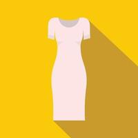 White dress icon, flat style vector