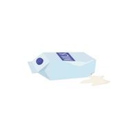 caja de papel vacía arrugada de icono de leche vector