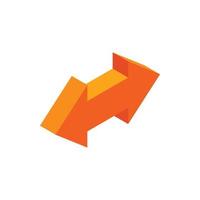 Two way arrow isometric 3d icon vector