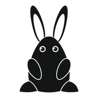 conejito de pascua icono simple negro vector