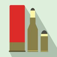 Shotgun shell and bullets flat icon vector