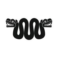 Aztec snake with two heads icon, simple style vector