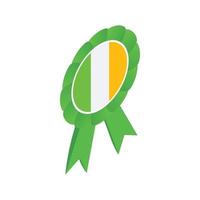 Ribbon rosette in Irish colors isometric 3d icon vector