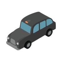 icono de taxi negro de Londres, estilo isométrico 3d vector