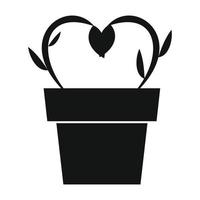 Flowers in a pot simple icon vector