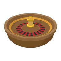 Casino symbol, roulette cartoon icon vector