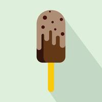 Chocolate ice cream icon, flat style vector