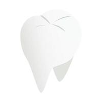 White tooth icon, isometric 3d style vector