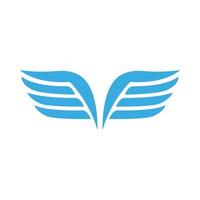 Blue wings with feathers icon, simple style vector