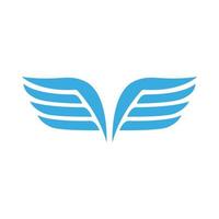 Blue wings with feathers icon, simple style vector