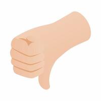 Thumb down gesture icon, isometric 3d style vector