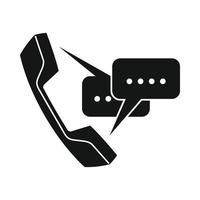 Handset with speech bubbles icon, simple style vector