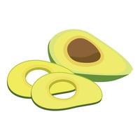 Cutted avocado icon cartoon vector. Mexican food vector