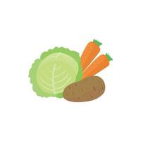 Assortment of vegetable icon, cartoon style vector
