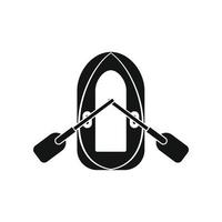 Inflatable boat with oars icon vector